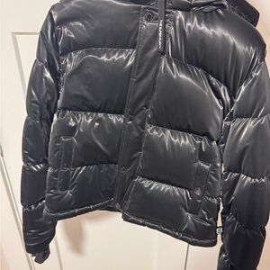 Aritzia Shiny Black Puffer Jacket